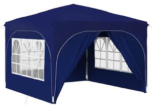 VidaXL Parti sátor 290 x 290 x 245 cm Kék 210D Oxford ezüst bevonattal