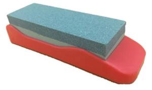 Késélező kő, műanyag tartóval, 15 cm, különböző színekben