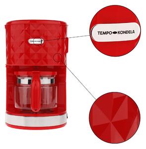 TEMPO-KONDELA DIAMOND TYP 3, kotyogós kávéfőző, piros, műanyag/fém