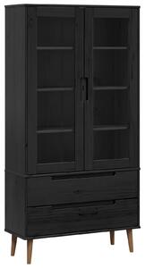 VidaXL Üveg Kiállító Szekrény Fekete 90 x 35 x 175 cm