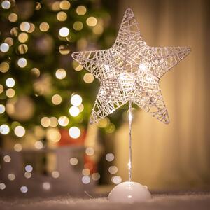 Karácsonyi csillag LED világítással, fehér, SONAYA