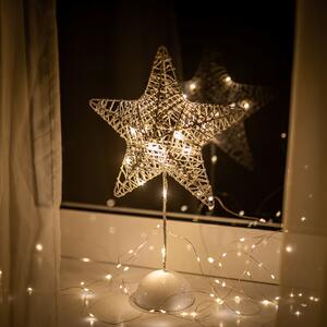 Karácsonyi csillag LED világítással, fehér, SONAYA