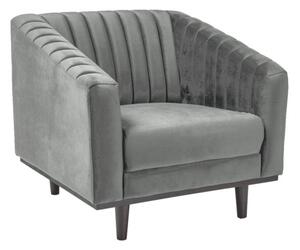 Asprey Velvet Luxus Fotel Bársony Szürke Bordázott