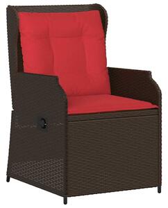 VidaXL Kerti pad 2 db Barna polirattan