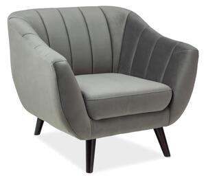 Elite Velvet Kagyló Fotel Bársony Szürke Wenge