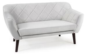 Karo Elegance Kétszemélyes Bársony Kanapé Világosszürke Wenge Lábakkal