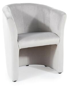 TM-1 Elegance Bársony Fotel Világosszürke