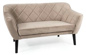 Karo Elegance Kétszemélyes Bársony Kanapé Sötétbézs Wenge Lábakkal