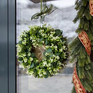 TEMPO-KONDELA GIOIA, dekoratív koszorú az ajtóra zöld, átmérő 45 cm