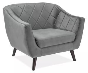 Molly Velvet Bársony Fotel Szürke Wenge Steppelt