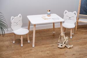 Gyerek asztal székekkel - Cica - fehér Kids table set - Cat set - 1x asztal + 1x szék