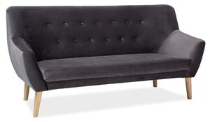 Nordic Elegance Háromszemélyes Bársony Kanapé Szürke
