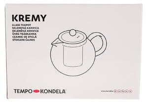 TEMPO-KONDELA KREMY, teáskanna szűrővel, 0,95 l, üveg