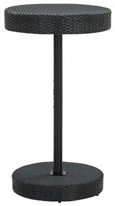 Fekete polyrattan kerti asztal 60,5 x 106 cm