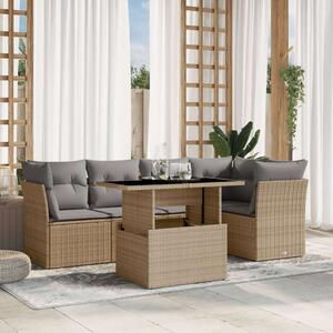 VidaXL Polyrattan Kerti Ülőgarnitúra - 6 részes - Bézs