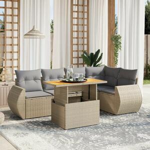VidaXL Polyrattan Kerti Ülőgarnitúra - 6 részes - Bézs