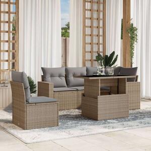 VidaXL Polyrattan Kerti Ülőgarnitúra - 6 részes - Bézs