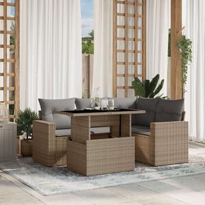 VidaXL Polyrattan Kerti Ülőgarnitúra - 5 részes - Bézs