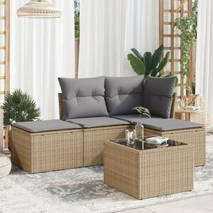 VidaXL Polyrattan Kerti Ülőgarnitúra - 5 részes - Bézs