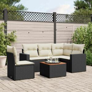 VidaXL Polyrattan Kerti Ülőgarnitúra - 6 részes, Fekete