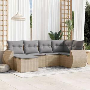 VidaXL Polyrattan Kerti Ülőgarnitúra - 6 részes, Bézs