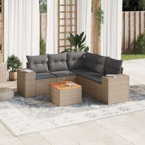 VidaXL Polyrattan Kerti Ülőgarnitúra - 6 részes - Bézs