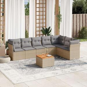 VidaXL Polyrattan Kerti Ülőgarnitúra - 8 részes - Bézs