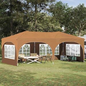VidaXL Parti sátor 575 x 288 x 245 cm Bézs Oxford Szövet