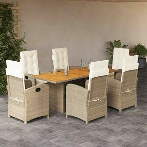VidaXL Polyrattan Kerti Étkezőgarnitúra - 7 részes