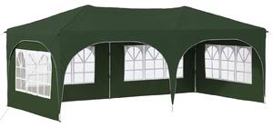 VidaXL Parti sátor 575 x 288 x 245 cm Zöld Oxford Szövet