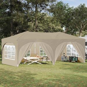 VidaXL Parti sátor 575 x 288 x 245 cm Krémszínű Oxford Szövet