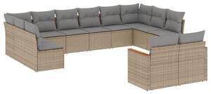 VidaXL Polyrattan Kerti Ülőgarnitúra - 12 részes - Bézs