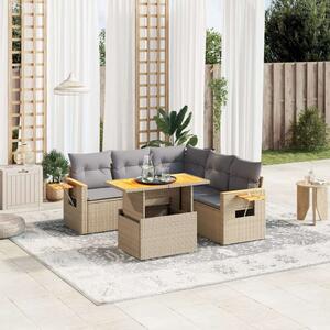 VidaXL Polyrattan Kerti Ülőgarnitúra - 6 részes - Bézs
