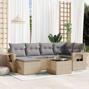 VidaXL Polyrattan Kerti Ülőgarnitúra - 7 részes - Bézs