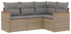 VidaXL Polyrattan Kerti Ülőgarnitúra - 4 részes - Bézs