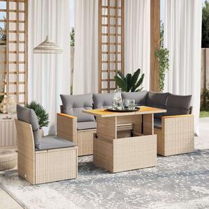 VidaXL Polyrattan Kerti Ülőgarnitúra - 6 részes - Bézs