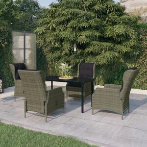 5 részes barna kerti étkezőgarnitúra