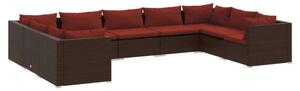 VidaXL Polyrattan Kerti Bútorgarnitúra - 9 részes