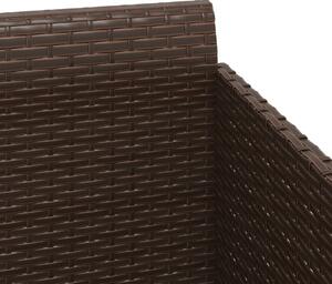 VidaXL barna polyrattan napozóágy párnával 182 x 118 x 63 cm