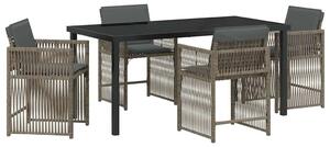 Kert étkező szett 5 pcs Szürke polirattan