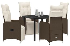 Kert étkező szett 5 pcs Barna polirattan