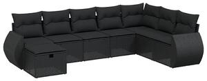 VidaXL Polyrattan Kerti Ülőgarnitúra - Fekete - 8 részes