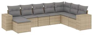 VidaXL Polyrattan Kerti Ülőgarnitúra - 8 részes - Bézs