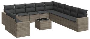 VidaXL Polyrattan Kerti Ülőgarnitúra - 12 részes - Szürke