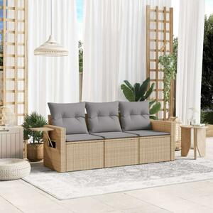 VidaXL 3 részes Polyrattan Kerti Ülőgarnitúra - Bézs