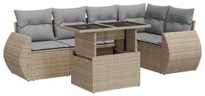 VidaXL Polyrattan Kerti Ülőgarnitúra - 6 részes - Bézs