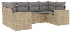 VidaXL Polyrattan Kerti Ülőgarnitúra - 6 részes - Bézs