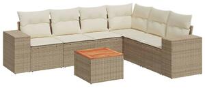 VidaXL Polyrattan Kerti Ülőgarnitúra - 7 részes - Bézs