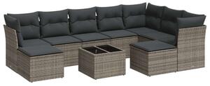 VidaXL Polyrattan Kerti Ülőgarnitúra - 10 részes - Szürke
