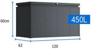Rojaplast NOBLE 450 L acél tárolódoboz – sötétszürke